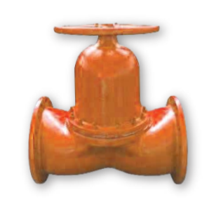 Orange dual weir type diaphragm valve